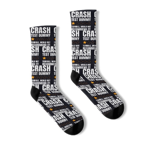Broken Bone Injury Gifts Crash Test Dummy Socks