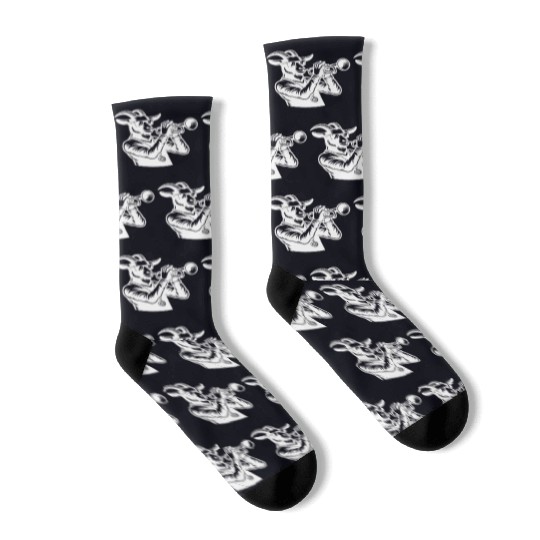 Goat Trumpeter Silhouette Socks