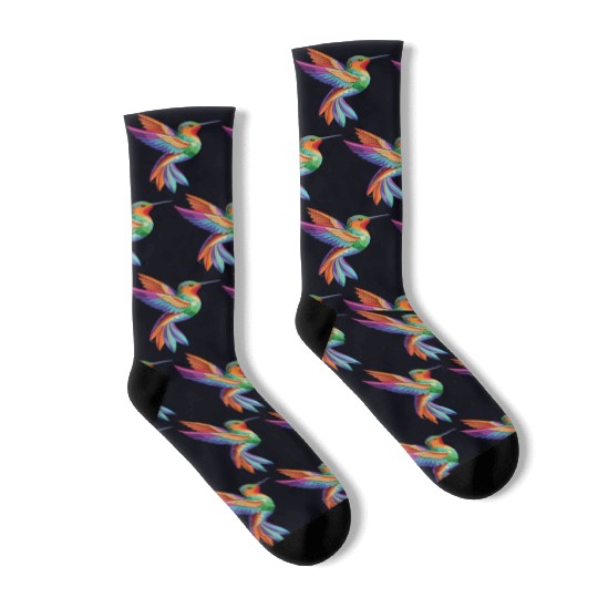 Geometric Hummingbird Socks