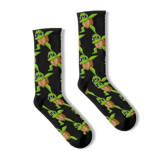 Dabbing Sea Turtle Animal Lover Save The Turtles Socks