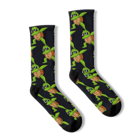 Dabbing Sea Turtle Animal Lover Save The Turtles Socks
