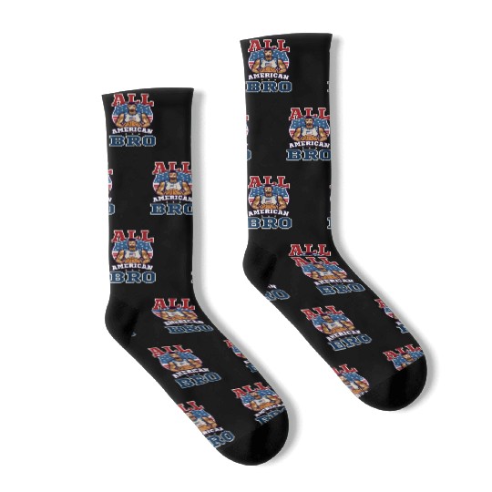 4th Of July Basketball All American Bro Socks