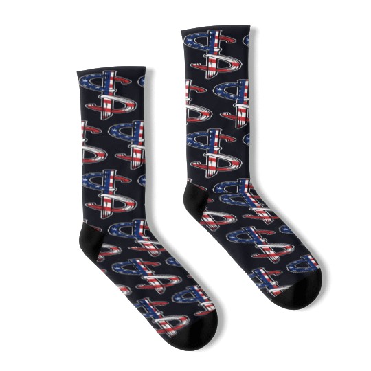 Horseshoe Pitching USA FLag Socks