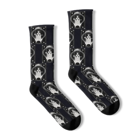 Crescent Moon Tarot Card Astrology Occult Socks