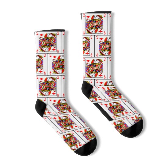 Queen of Hearts Playing Card Socks