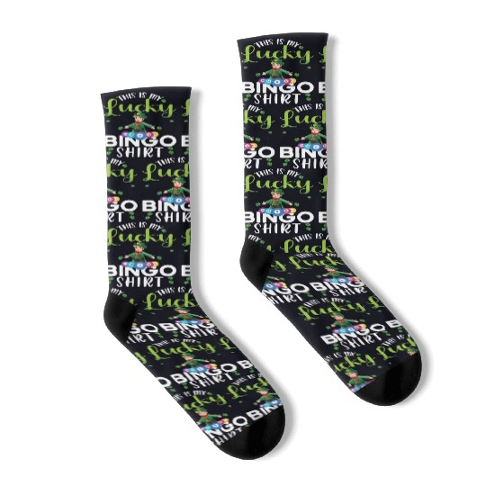 Funny Bingo Player St Patricks Day Socks