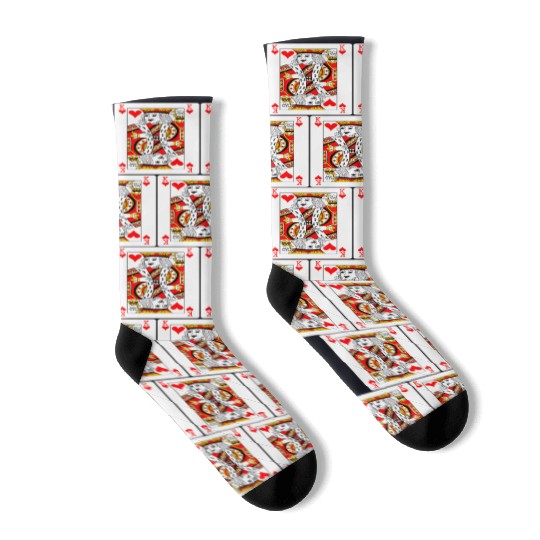 King of Hearts Playing Card Socks