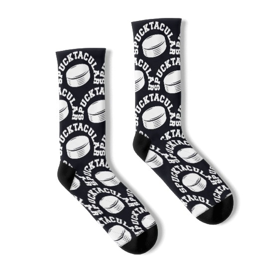 Spucktacular Funny Hockey Socks