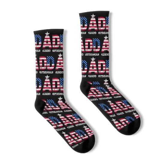 Dad is a men, legend and retired, father's day Socks