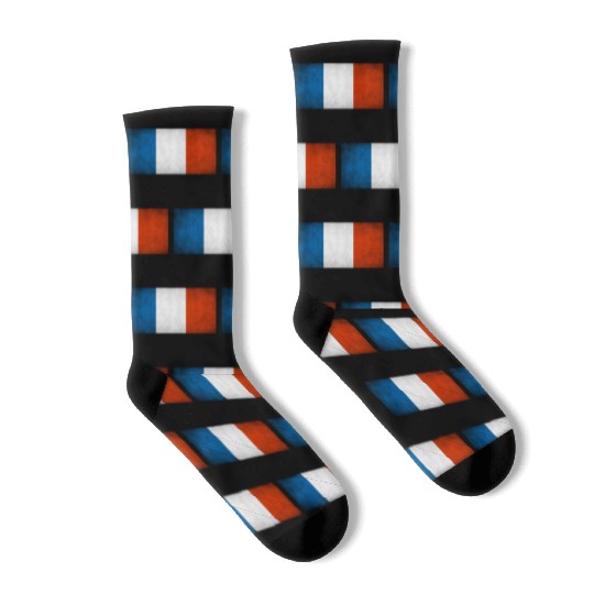 Flag of France, French national bleu Blanc rouge Socks