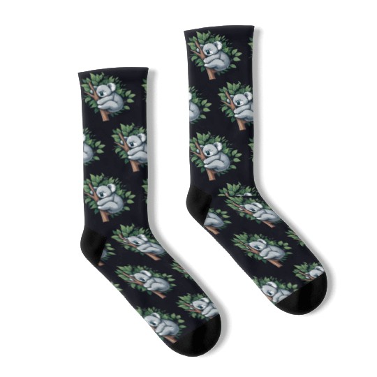 Slumbering Koala: Peaceful Tree Hugger Socks
