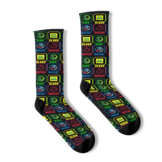 Eat Sleep Dash Repeat Video Game Geometry Video Socks