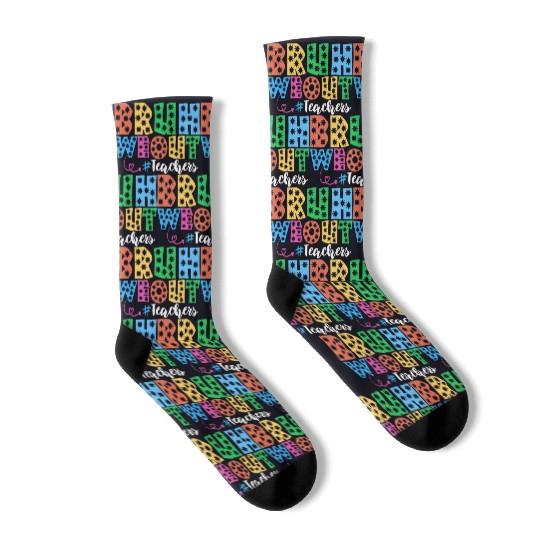Bruh We Out Teachers summer teacher lovers Socks