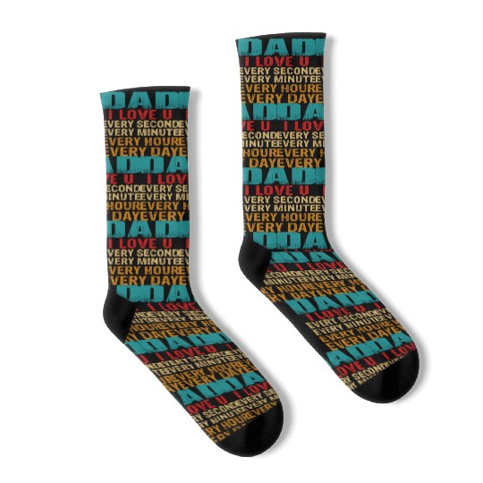 Fathers day Best Gift - DAD I LOVE YOU Socks