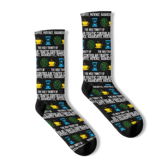 Air Traffic Controller Coffee ATC Aviation Humor Socks