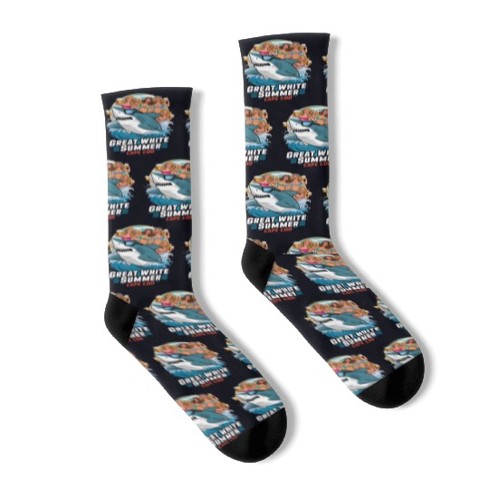 Stylish Great White Shark Socks (Cape Cod)