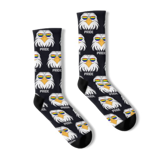 LGBTQ BALD EAGLE PRIDE DESIGN Socks
