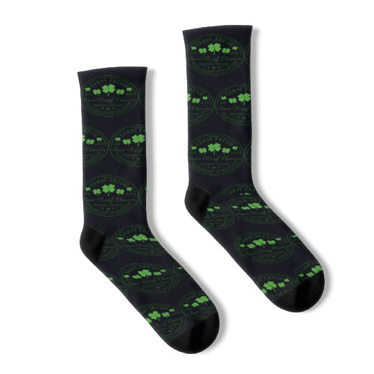 St Patricks Day Farm Fresh Four Leaf Clovers Socks