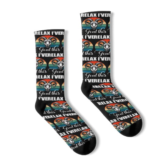 Relax I've Goat This Goat Lover Retro Socks