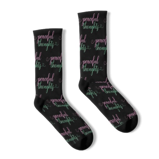 Flowing "Peaceful Thoughts" Watercolor Socks