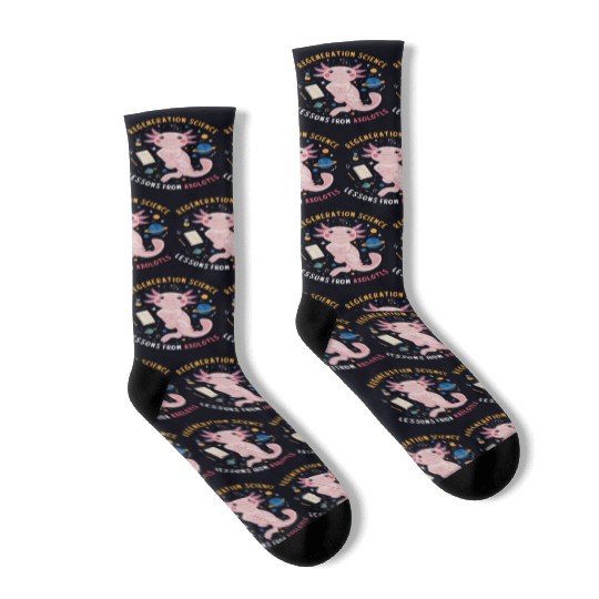 Axolotl Science Teacher Mexican Salamander Socks