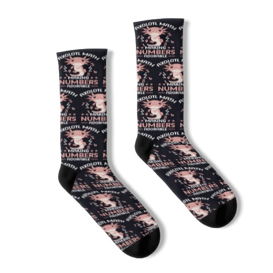 Axolotl Math Teacher Mexican Salamander Amphibian Socks