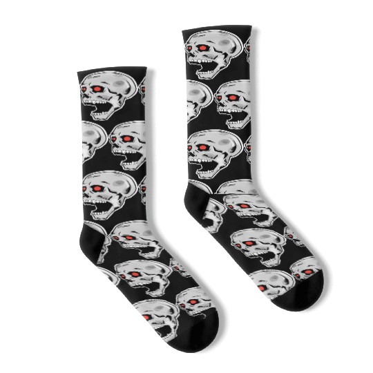 the silver skull looks up Socks