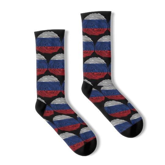 Russian fingerprint flag Socks