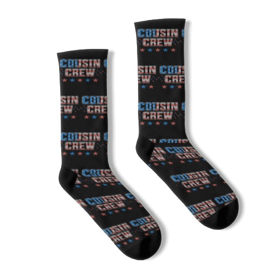 Cousin Crew Retro US Flag Funny 4th Of July Socks