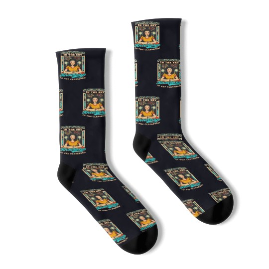Patriotic Teacher Fireworks Sky Knowledge Classroo Socks