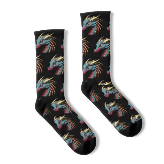 Minimalistic and Modern Dragon Design Socks