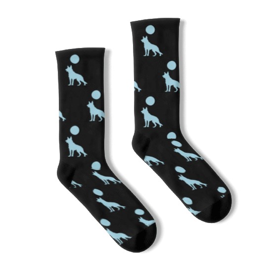 German Shepherd Celestial GSD Dog Moon Tarot Socks