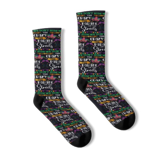 Mardi Gras Music Louisiana Queen Socks
