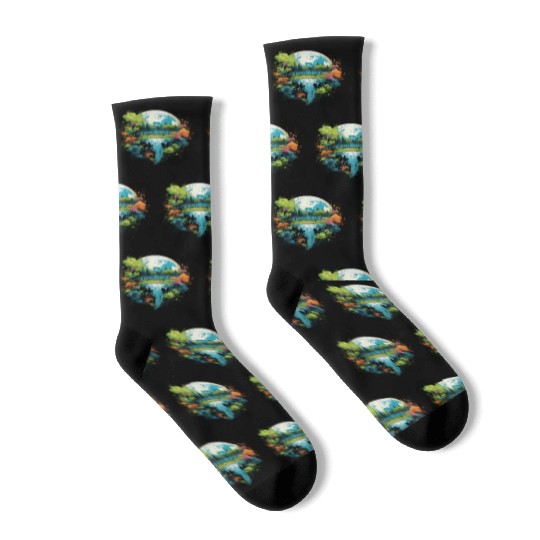 Respect Your Mother Earth Day Save Our Planet Socks