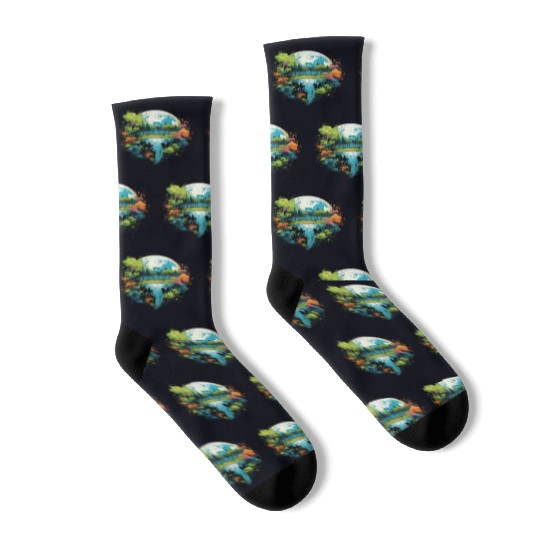 Respect Your Mother Earth Day Save Our Planet Socks