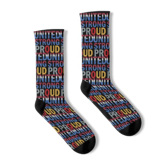 Patriotic United Color Block Design Socks