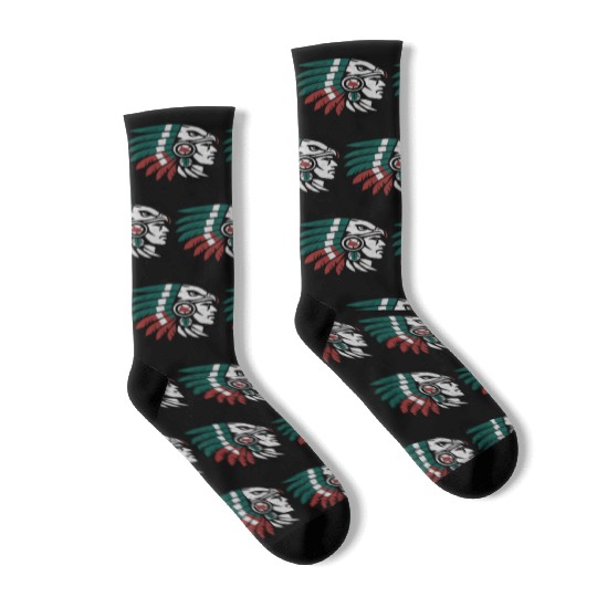 Aztec Warrior Indigenous Mexican Aztec Jaguar Socks