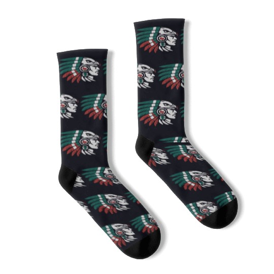 Aztec Warrior Indigenous Mexican Aztec Jaguar Socks
