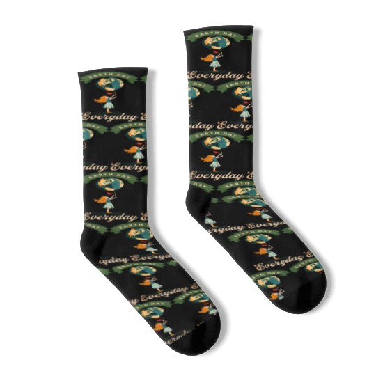 Celebrate Earth Day Every Day Socks
