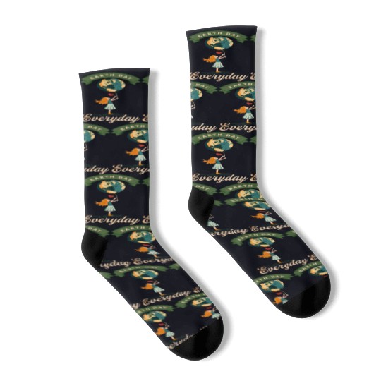 Celebrate Earth Day Every Day Socks