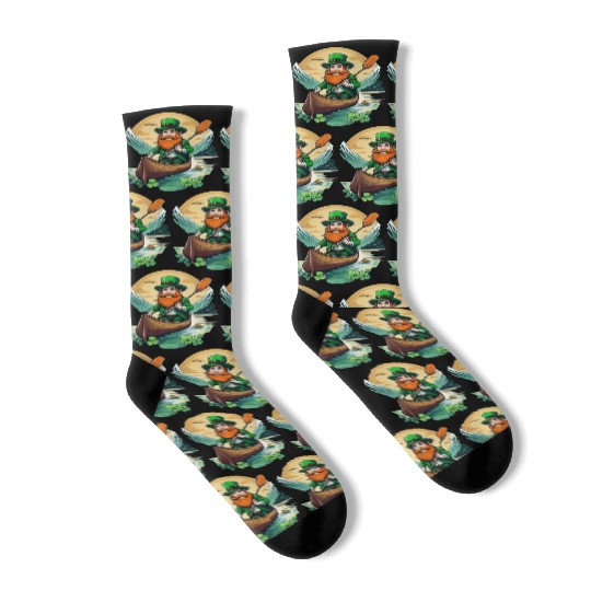 St. Patrick's Day Shamrock St Paddy's Day Kayak Socks