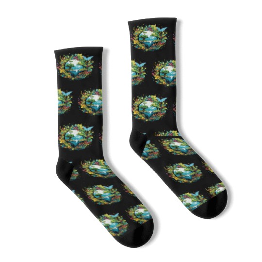 Respect Your Mother Earth Day Save Our Planet Socks