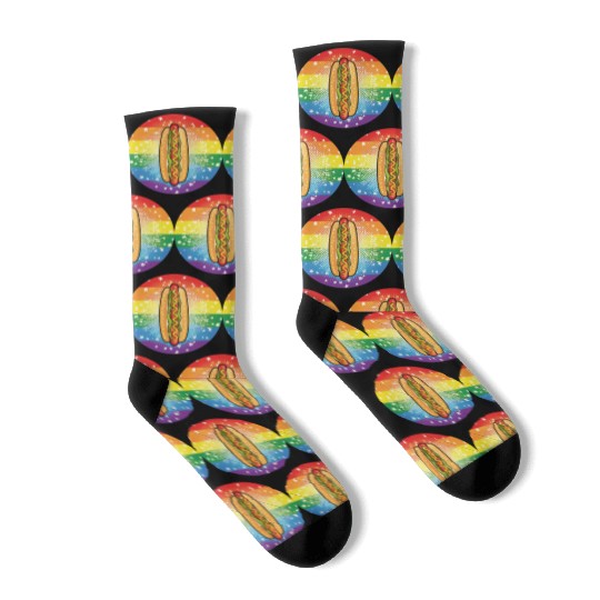 LGBTQ Hot Dog Socks
