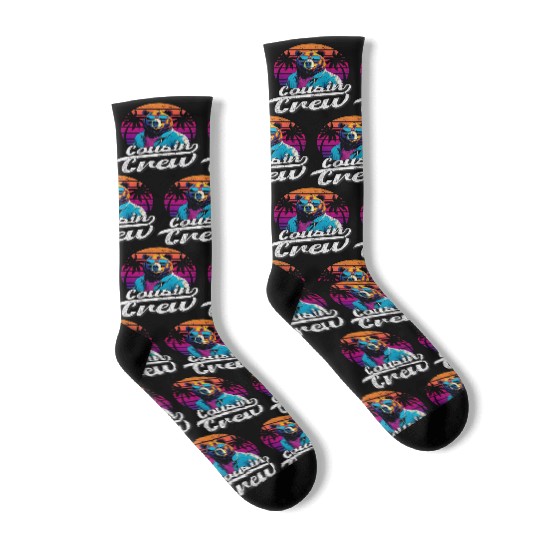 Retro Summer Vacation Family Matching Socks
