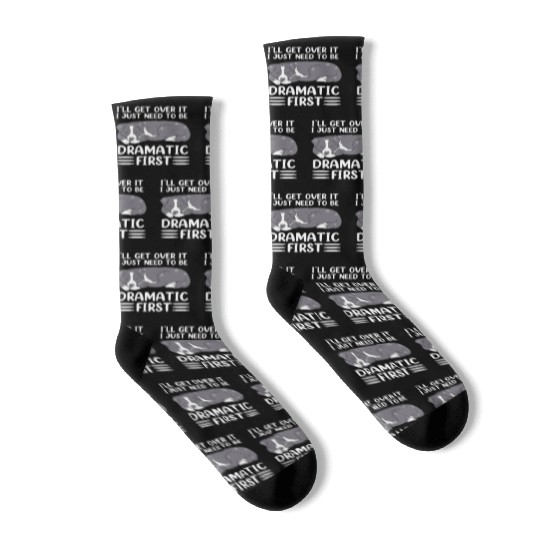Ill Get Over It Dog Pun Funny Border Collie Socks