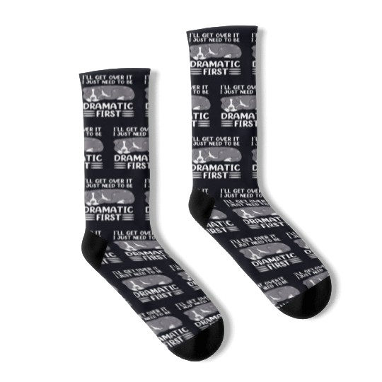 Ill Get Over It Dog Pun Funny Border Collie Socks