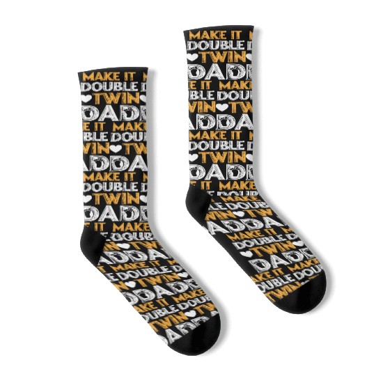 Dad of Twins Socks Funny Twin Dad Father's Day