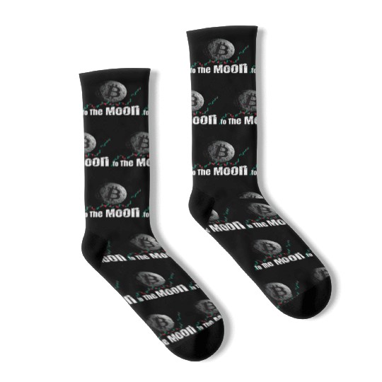 Bitcoin Chart To The Moon Socks
