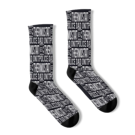 Thermostat Police Funny Fathers Day Socks