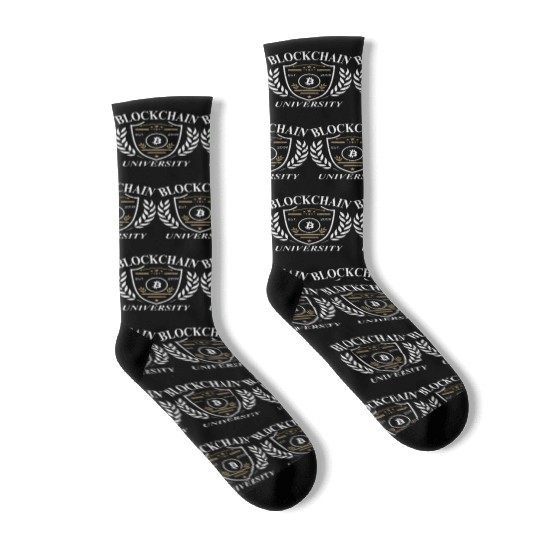 University of Blockchain Bitcoin retro vintage Socks